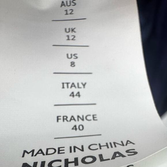 NIcholas Satin Senda Asymmetric Ruched Gown Midnight Blue Size 8 NWT - Picture 12 of 12